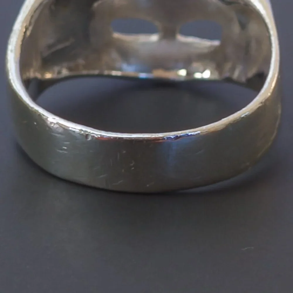Sterling Silver Cat Mask Ring – Open Eyes, Size 5.5, 3.45 g